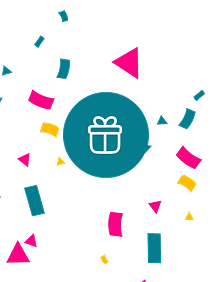 Birthday confetti and gift icon
