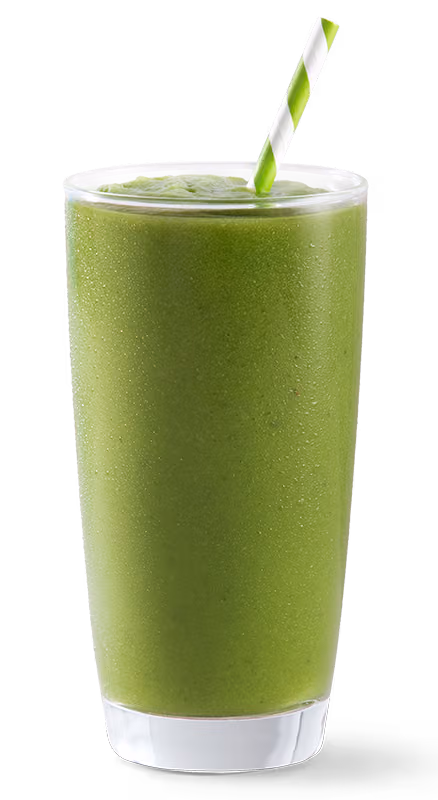 2 glasses of Tropical Smoothie Cafe Fruit Smoothie